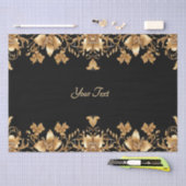 金ゴールドブラック華美フローラティッシュペーパー 薄葉紙 (クラフト)