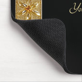 金ゴールドブラック華美フローラマウスパッド マウスパッド (コーナー)