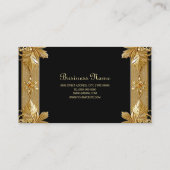 金ゴールドブラック華美フローラ名刺 名刺 (裏面)