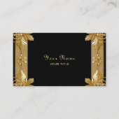 金ゴールドブラック華美フローラ名刺 名刺 (正面)