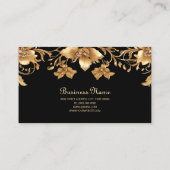 金ゴールドブラック華美フローラ名刺 名刺 (裏面)