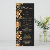 金ゴールドブラック華美フローラ結婚式 プログラム (スタンド正面)