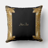 金ゴールドブラック華美フローラ装飾用クッション クッション (裏面)