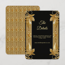 金ゴールドブラック華美フローラ詳細エンクロージャカード エンクロージャーカード