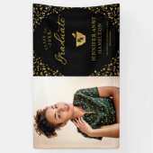 金ゴールドブラック薬学院卒業写真 横断幕 (縦)