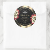 金ゴールドブラック製品ラベルレッドクリームバラ追加ロゴ ラウンドシール (バッグ)