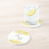 金ゴールドブラック輝結婚きの贈り物パーム・リーフ コースター (側面)