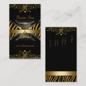 金ゴールドブラック金ゴールドアールデコゼブラストライプー 名刺 (正面/裏面)
