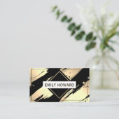 金ゴールドブラック金属ブラシ 名刺 (スタンド正面)