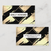 金ゴールドブラック金属ブラシ 名刺 (正面/裏面)