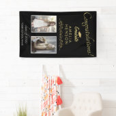 金ゴールドブラック2022卒業2写真卒業パーティー 横断幕 (インサイチュ)