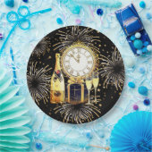 金ゴールドブラック2023年新年パーティー ペーパープレート (パーティー)