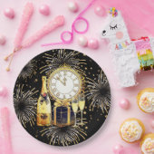 金ゴールドブラック2023年新年パーティー ペーパープレート (パーティー)