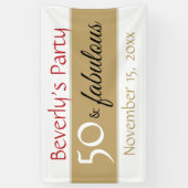 金ゴールドブラック50と素晴らしいタイポグラフィ50誕生日 横断幕 (縦)