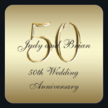 金ゴールドブラック50周年記念結婚スクエアステッカー スクエアシール<br><div class="desc">金ゴールドパーソナライズされたとブラック50周年記念結婚シール。50周年記念の美しい50周年記念のステッカー感謝していは結婚、50周年記念のステッカーやケーキボックスのラベルをパーソナライズしたり、お客様のバッグを周年記念お祝いに向けてパーソナライズするのに最適な方法で結婚す。名前や日カスタマイズ付け、その他の文字を追加す結婚るには"it"オプションを使用する。</div>