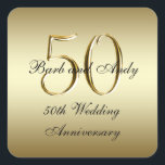 金ゴールドブラック50周年記念結婚スクエアステッカー スクエアシール<br><div class="desc">金ゴールドパーソナライズされたとブラック50周年記念結婚シール。50周年記念の美しい結婚ステッカーは感謝してい、50周年記念のお気に入りやケーキボックスやバッグのをゲストに合わせてパーソナライズする完璧な方法結婚である。名前や日カスタマイズ付け、その他の文字を追加す結婚るには"it"オプションを使用する。</div>
