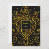 金ゴールドブラック50日60日70誕生日 招待状 (裏面)