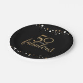 金ゴールドブラック50歳の誕生日50歳と素晴らしい ペーパープレート (アングル)