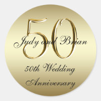 金ゴールドブラック50結婚周年記念シール