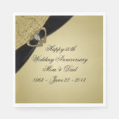 金ゴールドブラック50結婚周年 スタンダードランチョンナプキン (正面)