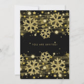金ゴールドブラック50誕生日ウィンターグリッターグラム 招待状 (裏面)