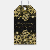 金ゴールドブラック50誕生日サンキューウィンターグリッター ギフトタグ (裏面)