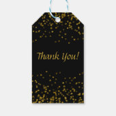 金ゴールドブラック50誕生日サンキュースパークル ギフトタグ (裏面)