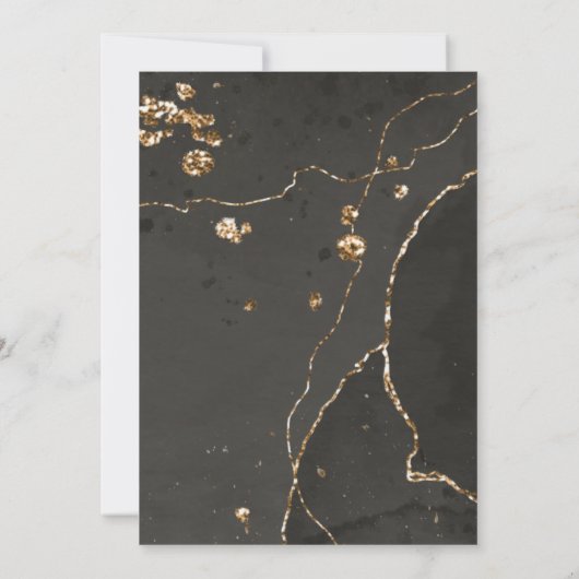 金ゴールドブラック55番目の誕生日招待状 招待状 (裏面)