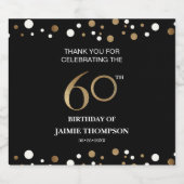 金ゴールドブラック60歳のテーマ紙吹雪感謝していユー ビールラベル (シングルラベル)