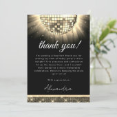 金ゴールドブラック60thバースデーパーティー70sディスコボール サンキューカード (スタンド正面)