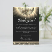 金ゴールドブラック60thバースデーパーティー70sディスコボール サンキューカード (スタンド正面)