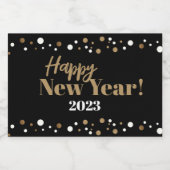 金ゴールドブラック70歳のテーマ紙吹雪感謝していユー スパークリングワインラベル (シングルラベル)