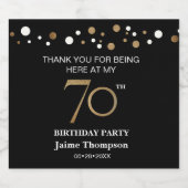 金ゴールドブラック70歳のテーマ紙吹雪感謝していユー リキュールボトルラベル (シングルラベル)