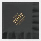 金ゴールドブラック・スクールクラス懇親会年 箔ナプキン (正面)