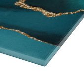 金ゴールドブラック&ティール（緑がかった色）エージェント、パーソナライズ名 カッティングボード (角)