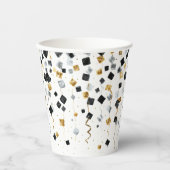 金ゴールドブラック・ハッピーニューイヤー 紙コップ (正面)