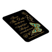 金ゴールドブラック・バタフライ・ウェディングパーティー マグネット (右側)