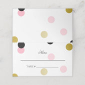 金ゴールドブラック&ピンク紙吹雪 プレイスカード (外部開封)