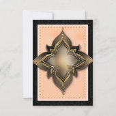 金ゴールドブラック&ピーチエキゾチックシックパーティーテーブル番号 招待状 (裏面)