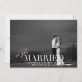 金ゴールドブラック&ホワイトWeフォ得ト結婚した 招待状 (正面)