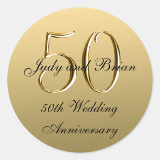 金ゴールドブラック・メタリック50結婚周年 ラウンドシール