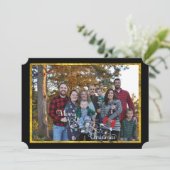 金ゴールドブラック&レッドファミリーフォトホリデークリスマス シーズンカード (スタンド正面)