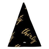 金ゴールドブラック"30" 30誕生日パーティーグリッター パーティーハット (右)