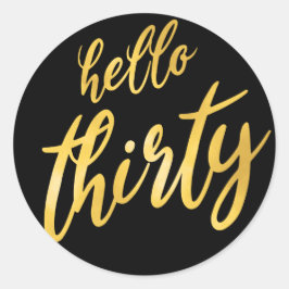 金ゴールドブラック「Hello Thirty」誕生日 ラウンドシール