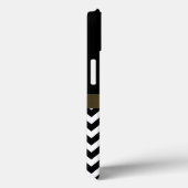 金ゴールドブラックCHEVRONあなたのモノグラム Case-Mate iPhoneケース (裏面 / 右)