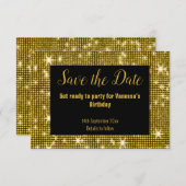 金ゴールドブラックDISCOパーティーDATE BLACK 案内状 (正面/裏面)