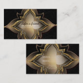 金ゴールドブラックGlamエキゾチック花友達カード参照 紹介カード (正面/裏面)