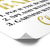 金ゴールドブラックmom-osaバーサイン赤ちゃんシャワー ポスター (角)