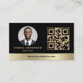 金ゴールドブラックQRコード実在領域不動産仲介業者 名刺 (正面)