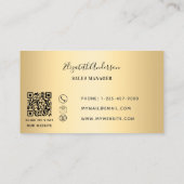 金ゴールドブラックQRコード長方形ロゴ 名刺 (裏面)